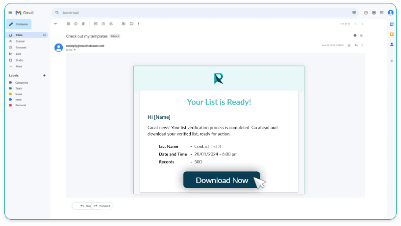 Email Verified Notification