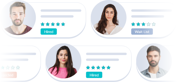 Reachstream Showcasing Candidate Profiles With Hiring Status For Smart Recruitment