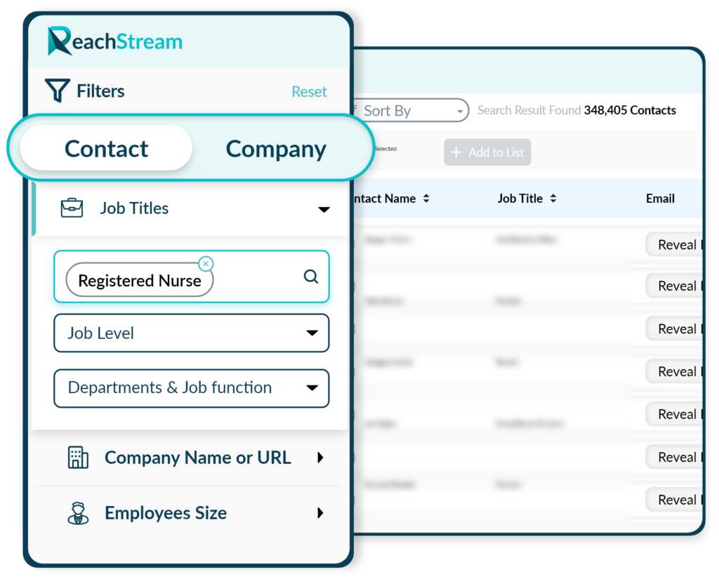 Advanced Filters To Find Registered Nurses Contact List