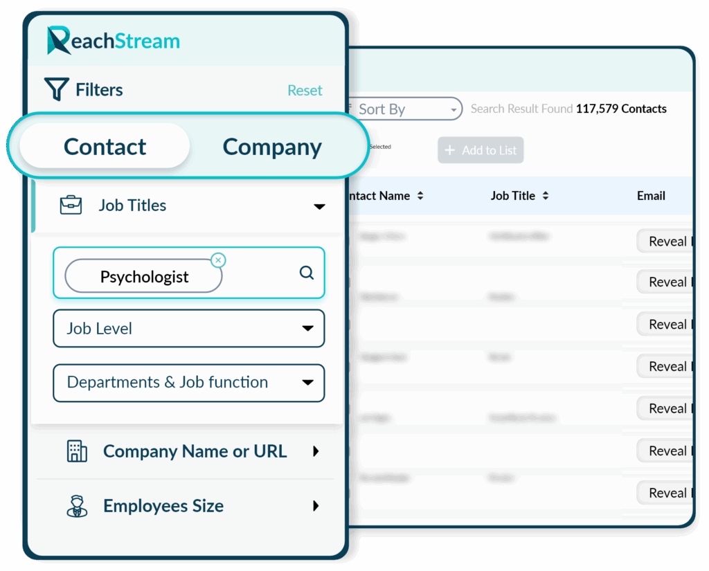 Advanced Filters To Find Psychologist Contact List