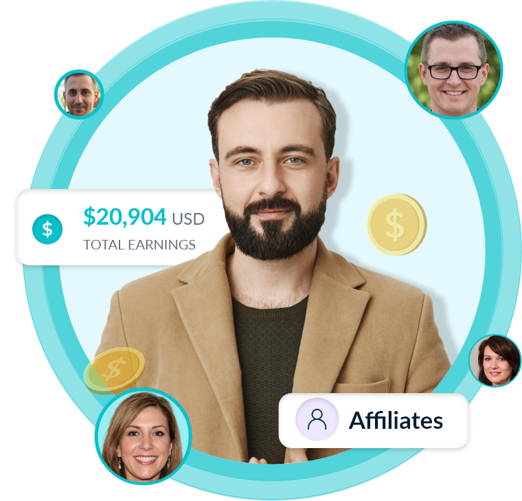 Reachstream Affiliate Program Dashboard With Earnings And User Profiles