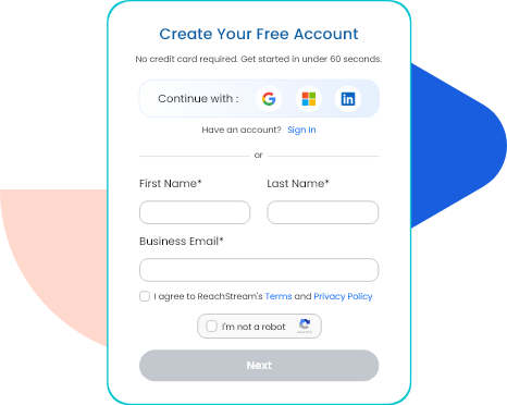 Reachstream Sign-Up – Create Your Free Account